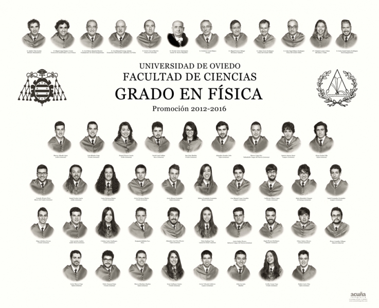 Orla del Grado de Física de la Universidad de Oviedo - Promoción 2016