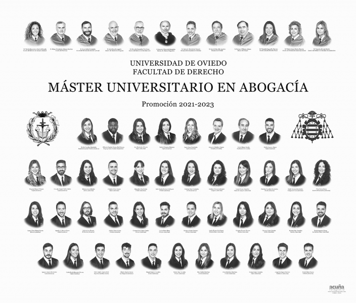 Orla del Master Universitario en Abogacía de la Facultad de Derecho de la Universidad de Oviedo