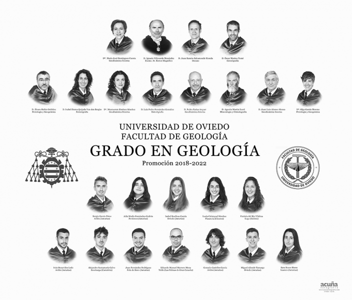 Orla del Grado en Geologia de la Facultad de Geologia de la Universidad de Oviedo